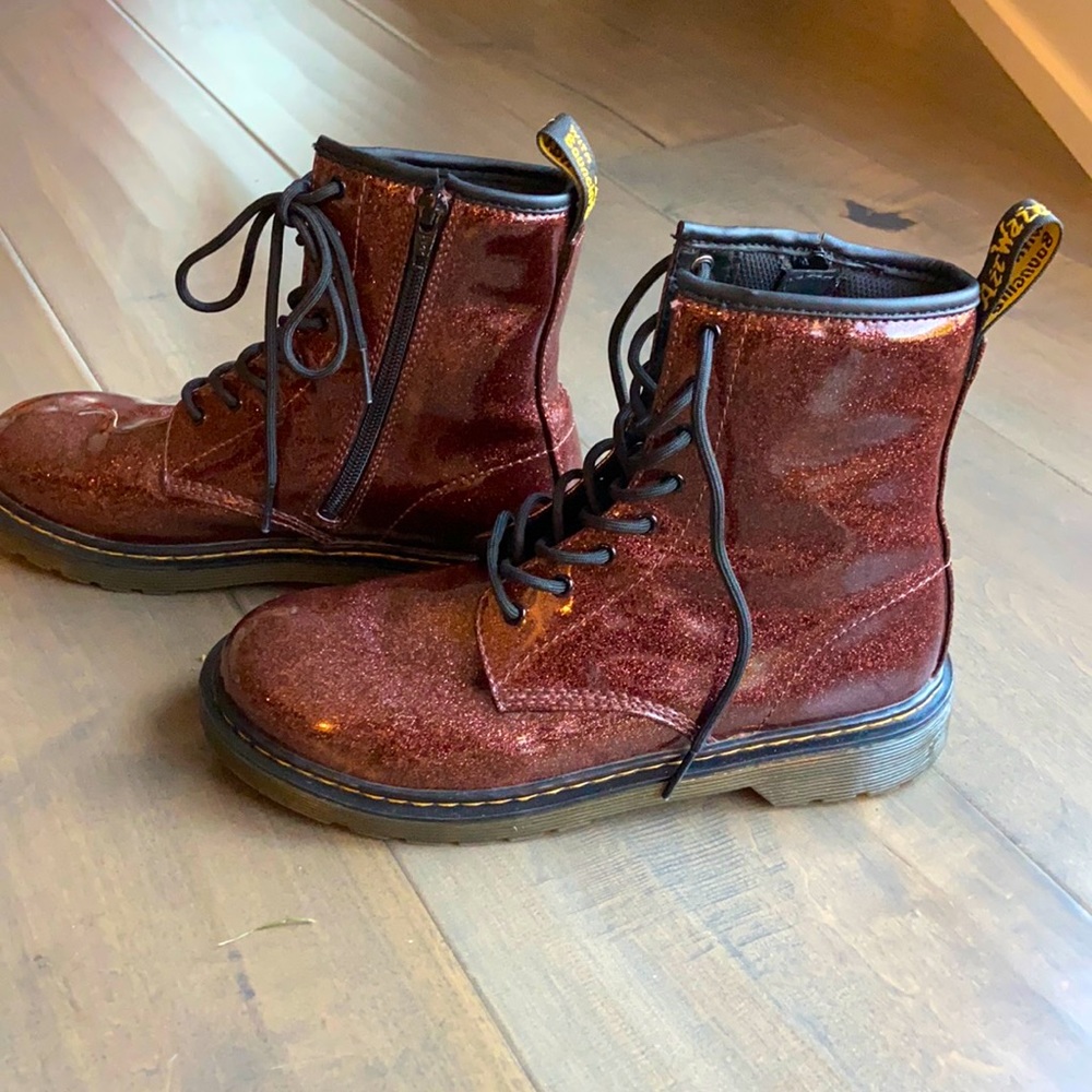 Dr. Martens 1460 GLITTER Boots ROSE BROWN